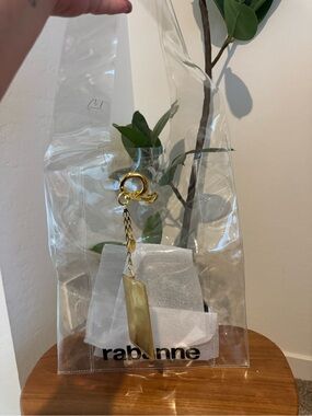 Paco Rabanne Clear PVC Tote with Gold Charm